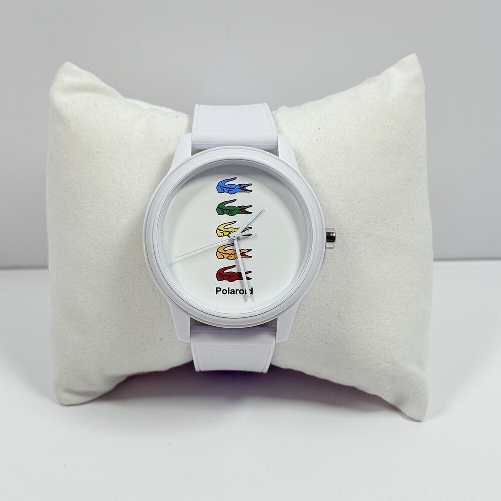 Lacoste 2011130 Polaroid Special Edition White Dial Silicone Band Unisex Watch